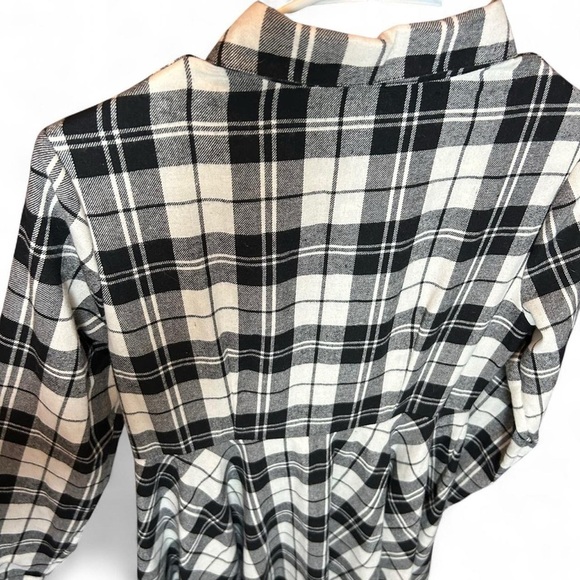 NEW w/ Tags- Black & White Plaid Flannel Dress | Size M (US 6) - Picture 8 of 12